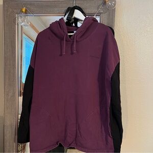 Outdoor Voices Purple and Black Color Block Hoodie